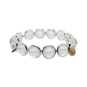 BRETT LAUREN Bracelets Silver / S/M Clear Quartz Gemstone Bead Bracelet 10 mm