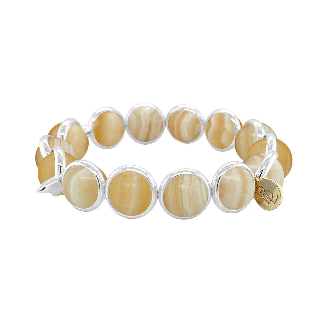 M Honey Calcite Gemstone Bead Bracelet 10 mm