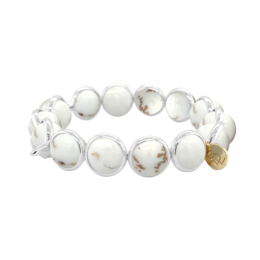 M Howlite Gemstone Bead Bracelet 10 mm