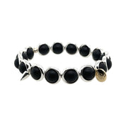 BRETT LAUREN Bracelets Silver / S/M Matte Onyx Gemstone Bead Bracelet 8 mm