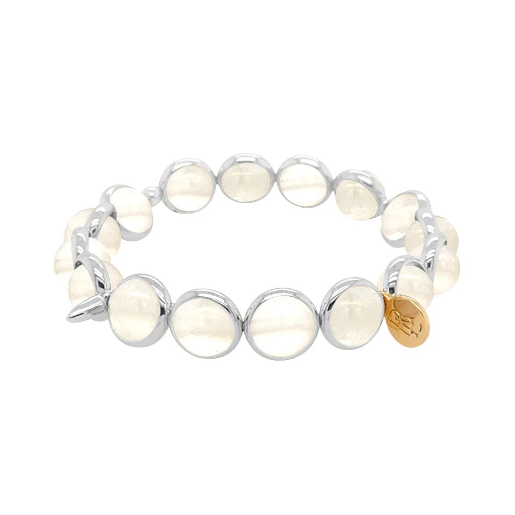M Milky Quartz Gemstone Bead Bracelet  8 mm