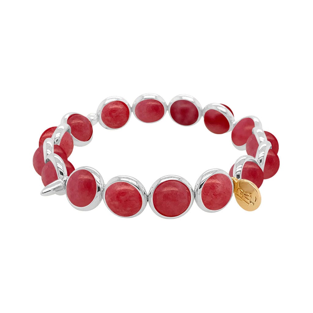 M Rhodochrisite Jade Gemstone Bead Bracelet 8 mm