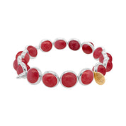 BRETT LAUREN BRACELETS Silver / S/M Rhodochrisite Jade Gemstone Bead Bracelet 8 mm