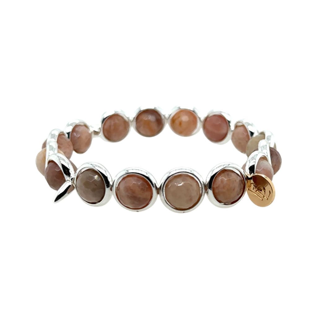 M Sunstone Gemstone Bead Bracelet 8 mm
