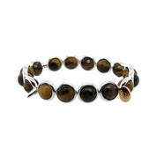 BRETT LAUREN Bracelets Silver / S/M Tiger Eye Gemstone Bead Bracelet 8 mm
