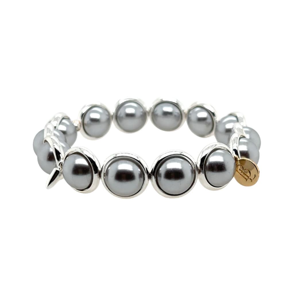 BRETT LAUREN Bracelets Silver Shell Pearl Gemstone Bead Bracelet 10 mm