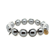 BRETT LAUREN Bracelets Silver Shell Pearl Gemstone Bead Bracelet 10 mm