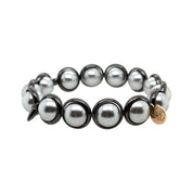 BRETT LAUREN Bracelets Silver Shell Pearl Gemstone Bead Bracelet 10 mm