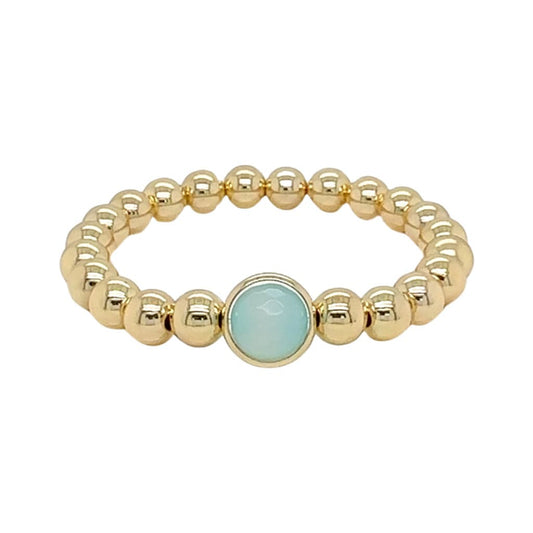 BRETT LAUREN Bracelets Sky Blue Agate Single Gemstone Bead Bracelet