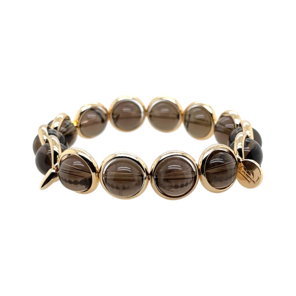 BRETT LAUREN Bracelets Smoky Quartz Gemstone Bead Bracelet 10 mm