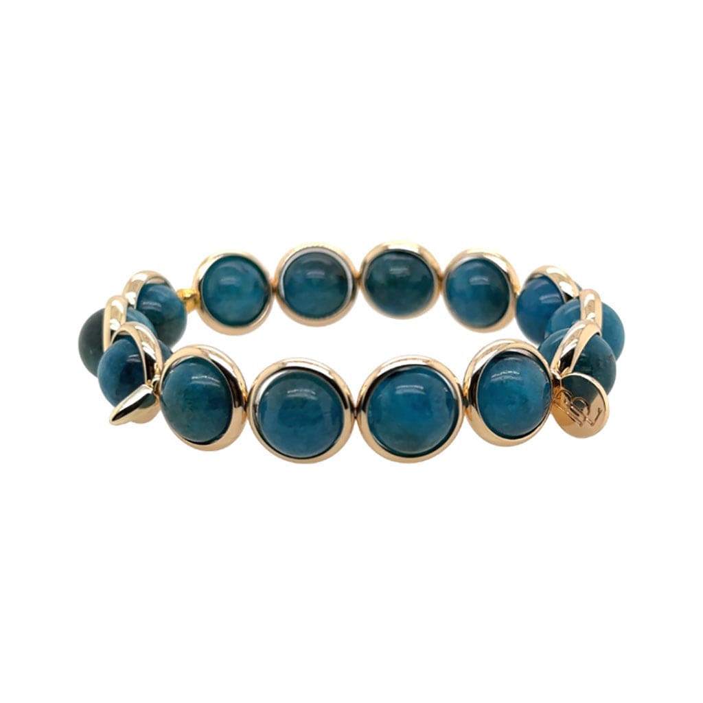 BRETT LAUREN Bracelets Teal Jade Gemstone Bead Bracelet 10 mm