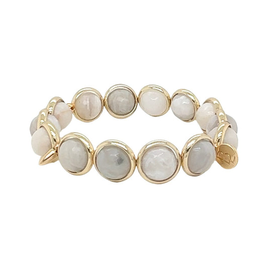 BRETT LAUREN Bracelets White Lace Agate Gemstone Bead Bracelet