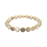 White Lace Agate Mini Gemstone Bead Bracelet 6 mm (website only)