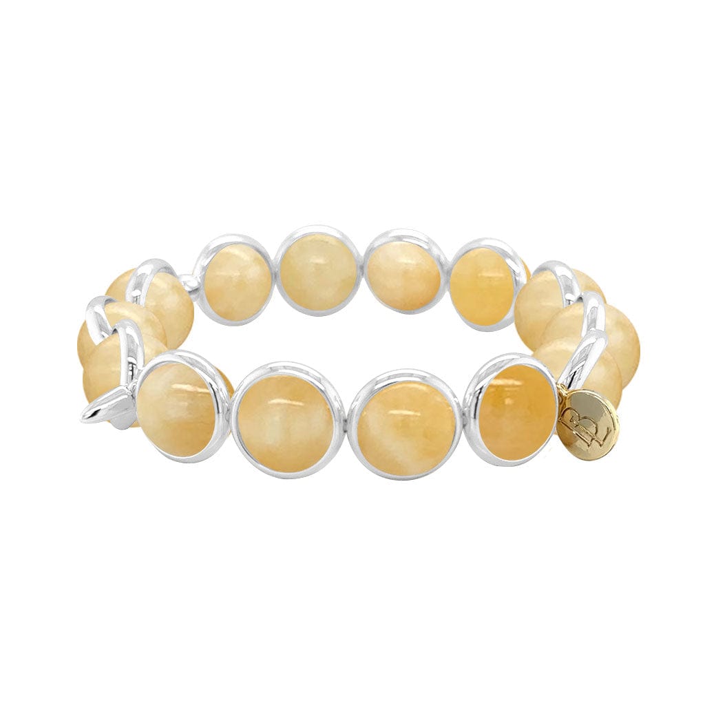 BRETT LAUREN Bracelets Yellow Jade Gemstone Bead Bracelet 10 mm