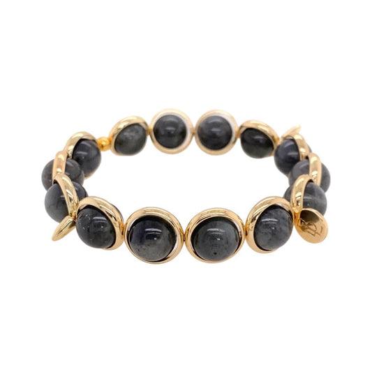 BRETT LAUREN Bracelets Black Labradorite Gemstone Bead Bracelet