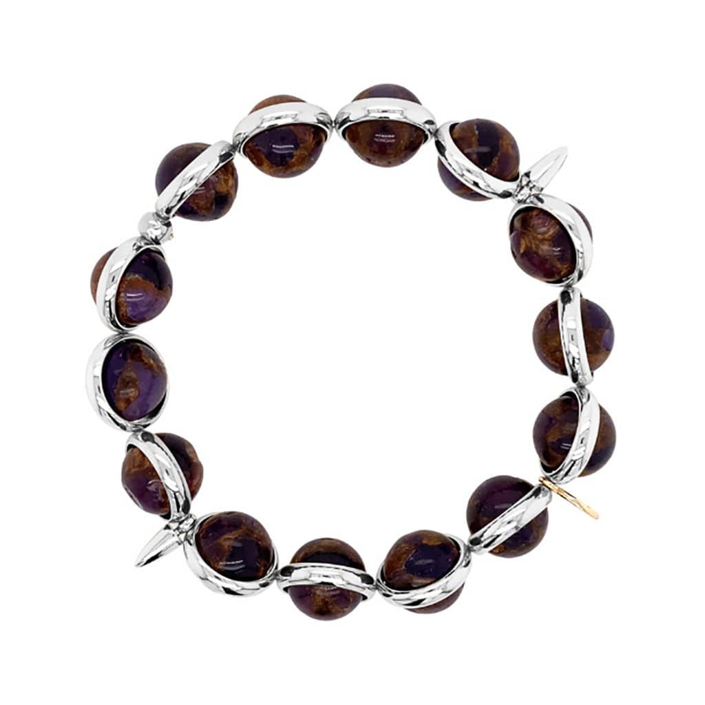 BRETT LAUREN Bracelets Plum Mosaic Quartz Gemstone Bead Bracelet