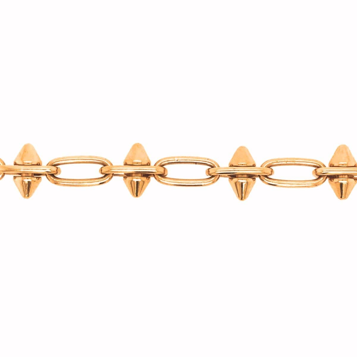 Yellow Gold Spike Bead Strech Bracelet - 91 metals